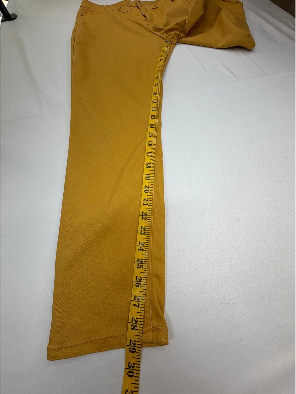 Cato Women's Straight Jeans High Rise 5-Pocket Stretch Size 12 Mustard - Picture 7 of 15